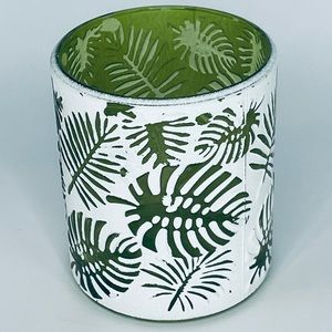 Monstera Plant Garden Green Glass Candle Holder